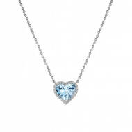 Pendant on a chain with aquamarine and diamonds 