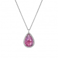 Chain pendant with spinel and diamonds 
